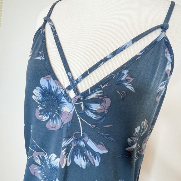 Free People Floral Cutout Cage Blue Tank Blue - Picture 3 of 10